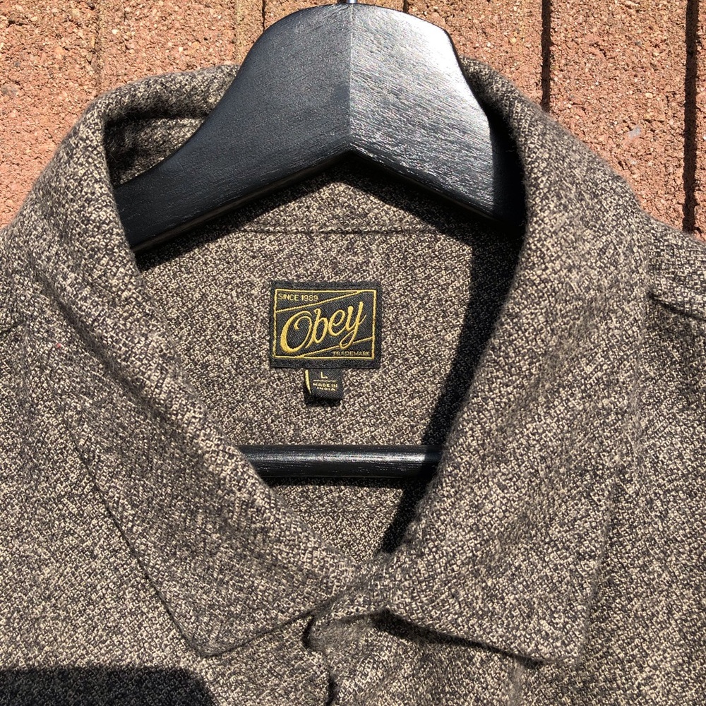 Obey Flannel Long Sleeve Button-Down